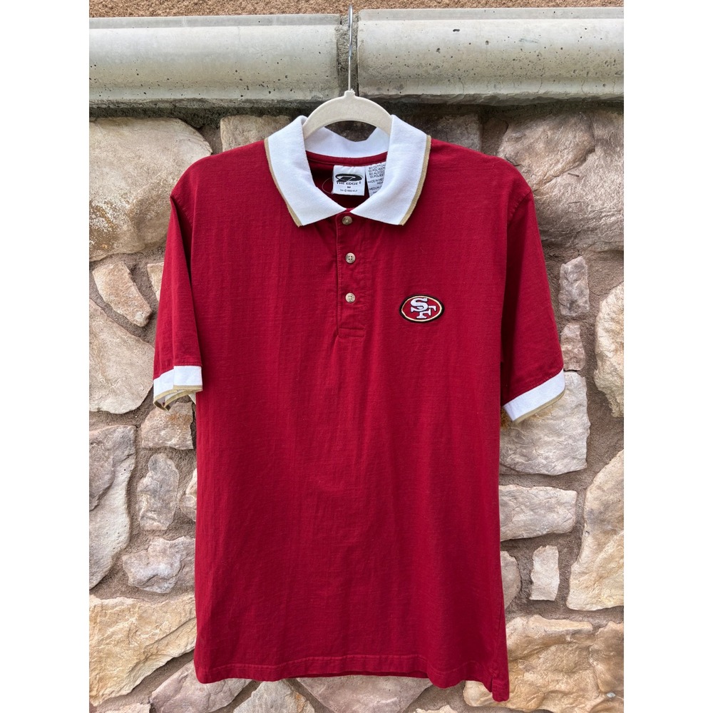 Vintage San Francisco 49ers Niners Mens Red Polo Shirt Cotton Medium 90s
